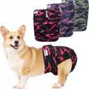 Female Dog Diapers Reusable No Tail Hole Period Panties Washable 3 Pack Diapers Female for Docked-Tail Frenchie French Bulldog Boston Terrier Without Tail U-WWD02S (S(Waistline:11"-15"))