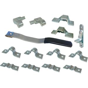 Cam Action Door Lock Kit, Zinc Coated Corrosion Resistant Kit Fits on 3/4" Pipe Not Included, Semi Rear Door Hardware, Cargo Trailer, Shipping Container Door Bar Latch Hasp Retainer Keeper