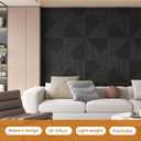 WOWSTAR 12-Pack 3D Wall Panels 19.7" x 19.7", Black Slat Wall Panels for Living Room Wall Decor, Modern Black Wall Covering for Home & Office, 12"x12"