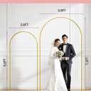 Pureegg Gold Metal Arch Backdrop Stand Set of 3 (7.2ft & 6.0ft & 6.0ft), Wedding Balloon Arch Stand with Stable Base, Backdrop Frame & Cover for Party, Birthday, Graduation, Photo Booth, Easy Assembly