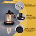 Portable Portable lamp with Rope, 360 Portable, Touch Switch, stepless dimming, Large-Capacity Battery, Rechargeable LED Portable lamp, Suitable for Camping Bedroom Party. (Coffee)