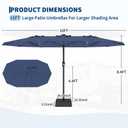 Garvee 15FT Patio Umbrella with Solar Lights & Base Included, Beige
Rectangular Large Patio Umbrella with Crank Handle 48 LED Lights, UV Protection for Outdoor Market, Backyard, Deck, Poolside