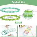 60pcs Crystal Beaded Bracelet Bulk for Women Colorful Beaded Bracelet Boho Multi Layer Stacking Bracelets Stretchy Strand Shiny Crystal Bead Bracelets
