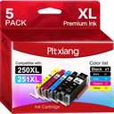 250 XL 251 XL Ink Cartridges Compatible with Canon PGI-250XL CLI-251XL(Gray Not Included), for: PIXMA MG5520 MG5620 MG6420 MG6620 IP7220 MX922 IX6820 Printer Ink Cartridge