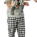 HonestBaby Family Matching Holiday Pajamas 100% Organic Cotton for Men, Women, Kids, Toddlers, Baby Boys, Girls, Unisex, Pets (Painted Buffalo Check Print)