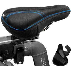 X WING Bike Seat Cover Padded Memory Foam fits Peloton, Peloton Bike+, City, Road & Mountain, Bike Seat Cushion Comfort for Men and Women, Bicycle Seat Cover with Cross-Stitch Velcro Straps