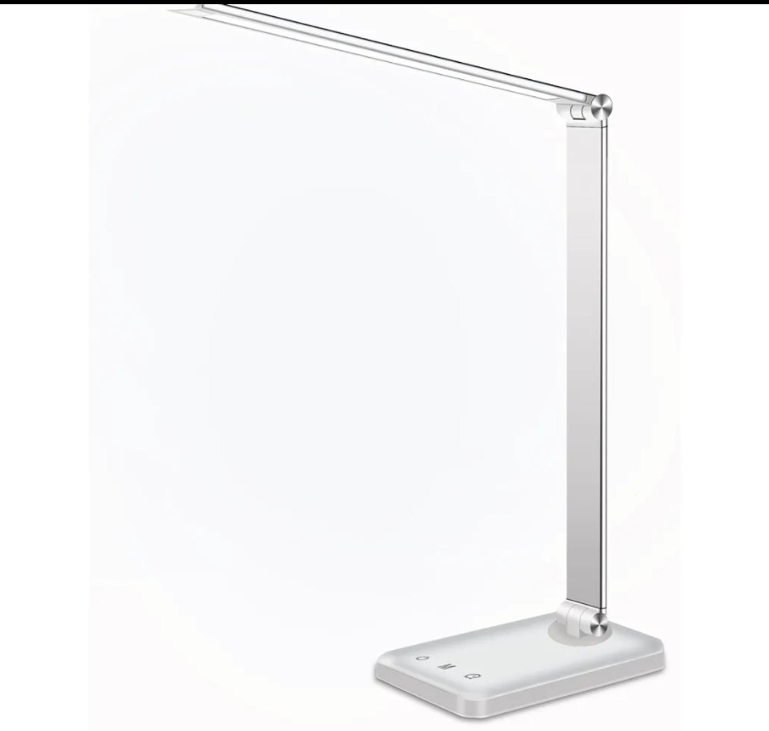 AFROG Multifunctional LED Desk Lamp with USB Charging Port, 5 Lighting Modes,5 Brightness Levels, Sensitive Control, 30/60 min Auto Timer, Eye-Caring Office Lamp，8W，5000K