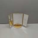 Tri-fold Lighted Vanity Makeup Mirror with 3x/2x/1x Magnification, 21Leds Light and Touch Screen,180 Degree Free Rotation Countertop Cosmetic Mirror,Travel Makeup Mirror (Gold)