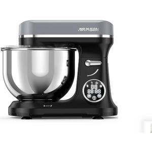 11-Speed 5.5 QT Touchscreen Stand Mixer with LED and timer 11-Speed 5.5 QT 3 IN 1 Electric Mixer for Kitchen, Black and Gray