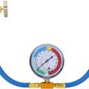 AC Charge Hose with Gauge, R134A Car AC Refrigerant Recharge Hose Kit, Come with R134A Piercing Can Tap 1/2ACME Valve & R134A Quick Coupler Fits for Car Air Conditioning Refrigerant 250 PSI