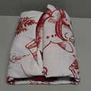 Drucon Christmas Duvet Cover Set King Reindeer Snowflakes Bedding Set Soft Microfiber Duvet Cover with 2 Pillowcases for Home Decoration (Red)