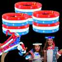 4th of July Red White Blue Glow Sticks Party Favors Supplies 18 PCS,Light Up Pop Tubes Accessories Bracelets Necklaces for Kids Toddlers, Fourth of July Patriotic Toys Gifts Items for Independence Day