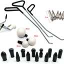 Paintless Dent Repair Tools 6 Pieces of Dent Removal Rods with Awl Head Paintless Dent Removal Kit Car Auto Body Dent Removal of Hail Dents and Door Ding (3pcs .Rod 20 pcs Pen)