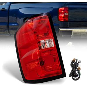 VPIMOZO Rear Tail Light Assembly Compatible With 2014-2015 Chevy Silverado 1500 2500HD 3500HD 2015 Sierra 3500HD Left Driver Side With Bulb&Harness Replacement GM2800261 GM2801261
