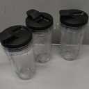 Ninja Blender Cups Replacement 24oz  Compatible with Ninja BN401, BL450, BL456, BL480, BL2012, BN751, BN801, SS101, SS151  3 Pack with To-Go Lids