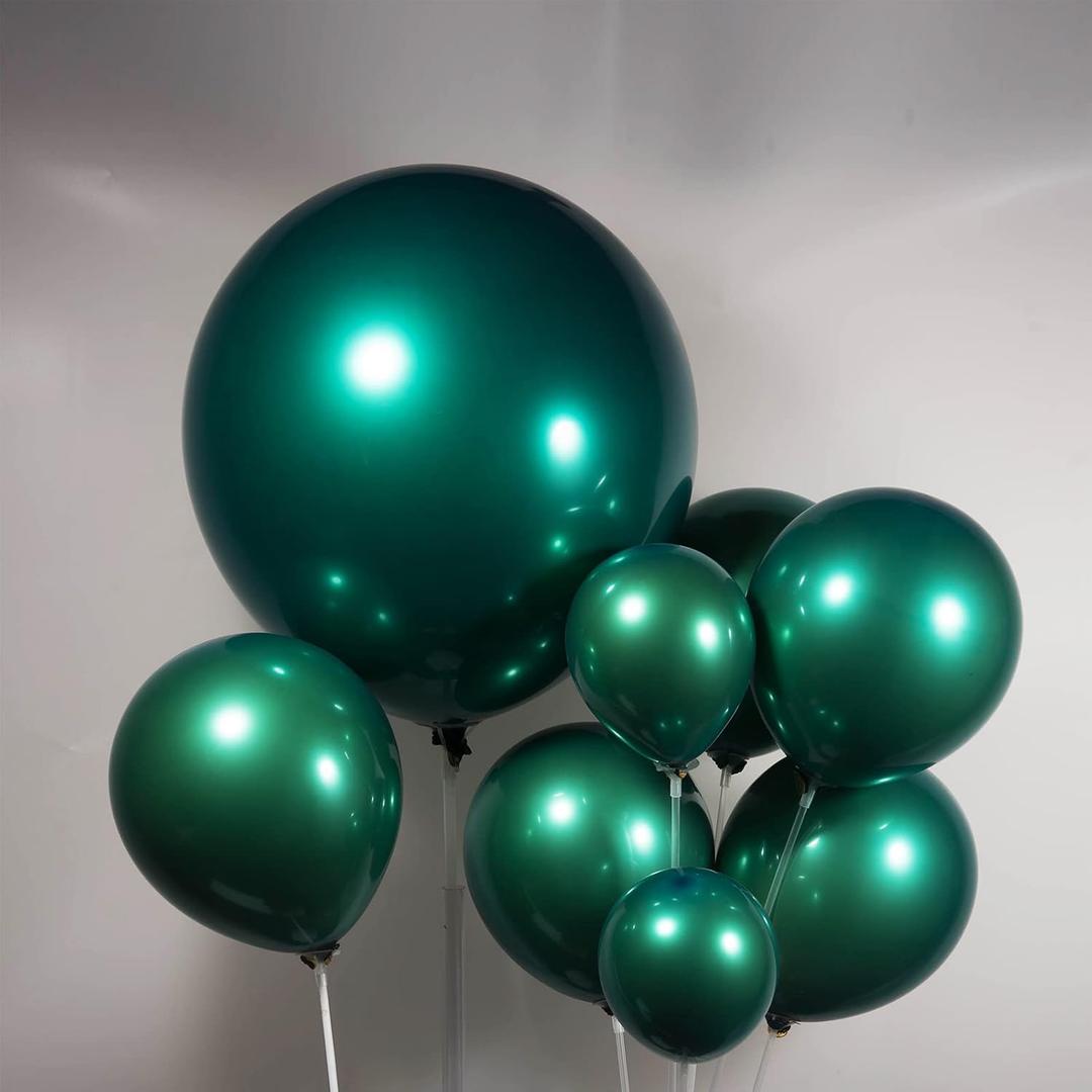 Double stuffed emerald Balloons Different sizes Customized 52 PACK 18+10+5 inch Dark Teal emerald green midnight green Balloon Garland kit For Wedding Birthday baby shower anniversary decorations