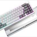 YUNZII AL68 Wireless Mechanical Keyboard,Full Aluminum CNC,60% Layout with Knob, QMK/VIA Software,Gasket Mounted,Hot Swappable,RGB Backlit,BT/2.4G/USBC for Mac/Win (Silver, Gateron Zero)