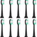 Replacement Toothbrush Heads 10 Pack for AquaSonic Black Series for Vibe Series Black Series pro, and for Duo Series pro Electric Toothbrush, Balck