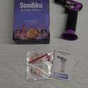Sondiko Butane Torch with Fuel Gauge S907, Refillable Soldering Torch Lighter with Adjustable Flame for Welding, Resin Art, Industrial, Purple & Black(Butane Gas Not Included)