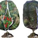 Fruit Tree Netting, RIFNY Large 3.9 x 3.3 FT Blueberry Bush Netting Cover with Zipper Drawstring, Outdoor Mosquito Net Garden Netting Protector Plant from Birds Cicadas Animals Insect (2 PCS, Black)