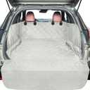 F-color SUV Cargo Liner for Dogs - Waterproof Pet Cargo Liner with Side Flaps, Comfort Dog Cargo Cover with Bumper Flap, Scratchproof Non-Slip Large for Full-Size SUVs Vans, 55 x 93 Inch, Grey