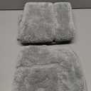 LOCHAS Bathroom Rug Set Light Grey, Soft Bath Rug Set 2 Piece, Toilet Mat U-Shaped 20x20 and 34x20 Bath Rugs, Quickly Dry Mats for Bathroom, Tub, Washable, Super Absorbent Floor Mat