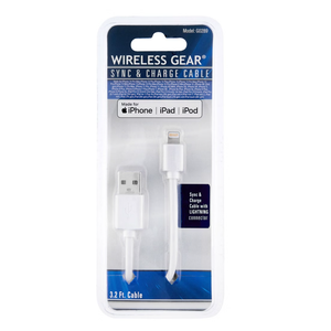 Wireless Gear Sync & Charge Cable, White - 3.2 ft