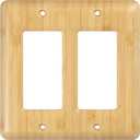 Solid Bamboo Double Toggle Light Switch Cover Plate Decorative Wall Plate for Modern Homes