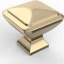 Asidrama 20 Pack 1-1/4 inch Brushed Brass Kitchen Cabinet Knobs - Gold Dresser & Drawer Knobs (Single Hole Knob)