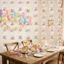 8 Pcs Pink Bow Hanging Banner Pink Bow Themed Birthday Party Decorations Spring Floral Garland Banner Party Decor for Bridal Shower, Wedding Favors, Birthday, Bachelorette Supplies
