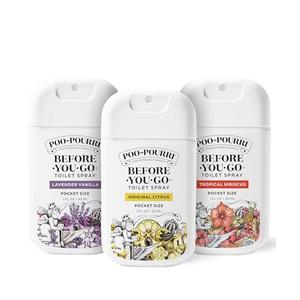 Poo-Pourri Before-You-Go Pocket Toilet Spray, Travel Essentials, 1 Fl Oz, Spring Variety 3 Pack, Each Up to 50 Uses, On-The-Go Bathroom Odor Deodorizer with Essential Oils, TSA Approved Size, 3 Scents One Missing