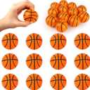 LovesTown 12PCS Basketball Stress Balls, Squeeze Toys for Anxiety Relief Sports Theme Basketballs