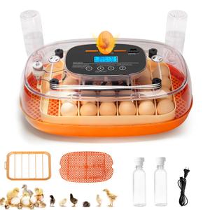 Incubators for Hatching Eggs, 24 Egg Incubator, Automatic Egg Turner with Humidity Control & Digital Temperature, Hatch Day, Auto Water Refill, 360Viewing for Chicken, Duck, Quail, Duck, Goose