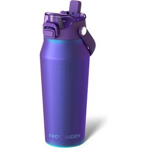 Frost Buddy 16oz Insulated Water Bottle with Straw & Chug Lid | Leak-Proof Stainless Steel | 24-Hours Cold | Sweat-Proof, Cup Holder Friendly | Ideal for Gym, Travel, Sports & Everyday Hydration