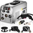 SSIMDER MIG Welder 140A 2 in 1 Flux Core Welder/Stick 110V 220v Dual Voltage MIG Welding Machine with Synergy Portable Wire Feed Welder IGBT Inverter for Home DIY Outdoor