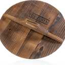 YOSUKATA Cast Iron Wok Cover - Premium Wok Cover 13.2" for Wok 13.5"- Wooden Pan Lid with Ergonomic Handle - Condensate-free - Durable Accessories for Genuine Asian Cooking