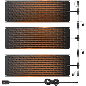 3 PCS Snow Melting Mats Outdoor, 10 x 30 in No-Slip Rubber Heated Snow Melting Mat, Waterproof and Leak-Proof Ice Melting Mats, Heated Driveway Mats for Winter Walkways, Outdoor Stairs, Steps,Doorways