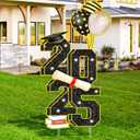 3.5FT Large Class 2025 Graduation Yard Sign Yard Decorations Congrats Graduation Lawn Signs 2025 Grad Yard Signs with Stakes for Outdoor Indoor Congrats Graduation Party Decoration Supplies (black)