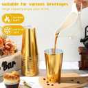 Jingmore 100 Pack 16 oz Disposable Plastic Cups Aluminum Party Tumbler Stackable Plastic Drinking Cups for Hot Cold Drinks Coffee Cocktail Beverage for Wedding Birthday Graduation Picnic(Gold)
