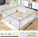 Fodoss Baby Playpen with Mat - 59x59in Playpen for Babies and Toddlers, Kids Play Pen, Extra Large Baby Play Pen, Big Playard for Infants