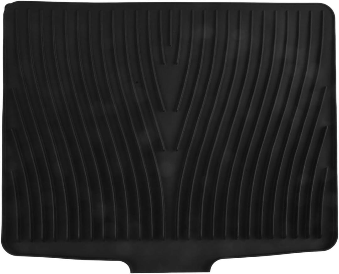 For Kitchen Sink Drying Pad Non Slip Silicone Mat for Easy Water Drainage (black)
