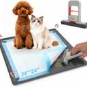 XANGNIER Dog Pee Pad Holder with Magnetic Clips and Mini Mop,Silicone Puppy Pad Holder Tray for Potty Training 24"X24" Pee Pads,High Edge Leak-Proof,Square Potty Trays for Home Floor Protection