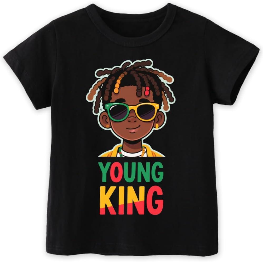 Kids Black History Shirt, Toddler Black History Month T-Shirt Boys Girls, African American Tee, 100 (Young King)