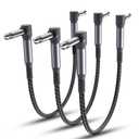 Elebase Guitar Patch Cables 6-Inch 2-Pack,6.35MM Effects Pedal Board Cord,1/4 Right-Angle Nylon Braided Instrument Audio Cable,Pedalboard Connector TS Copper Wire for Amp/Amplifier,Mixer,Electric Bass (Grey)