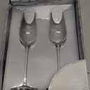 Pearhead Mr. & Mrs. Champagne Flute Set - Elegant His and Hers Wedding Toasting Glasses for Unforgettable Celebrations, Bridal Shower and Registry Idea, Tall Wine Glasses for Bride and Groom