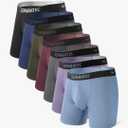 Separatec Dual Pouch Mens Underwear Breathable Cooling Rayon Made from Bamboo Underwear Men, Boxer Briefs and Trunks 7 Pack L