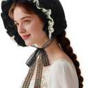 CosInStyle Women's Pioneer Bonnet - Colonial Peasant Amish Hat, Prairie Cap, Nightcap, Maid Cosplay Costume Accessory
