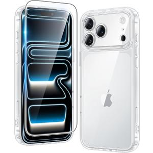 FNTCASE for iPhone 17 Pro-Max Case: Clear Military Grade Drop Protection Anti Yellowing Cell Phone Cover - Rugged Shockproof Protective Bumper Transparent Phonecase