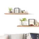 YYWUOJJ Wood Floating Shelves for Wall Decor, Rustic Wall Shelves for Bedroom Bathroom Kitchen Living Room, Set of 4 Light Walnut 24 Inch