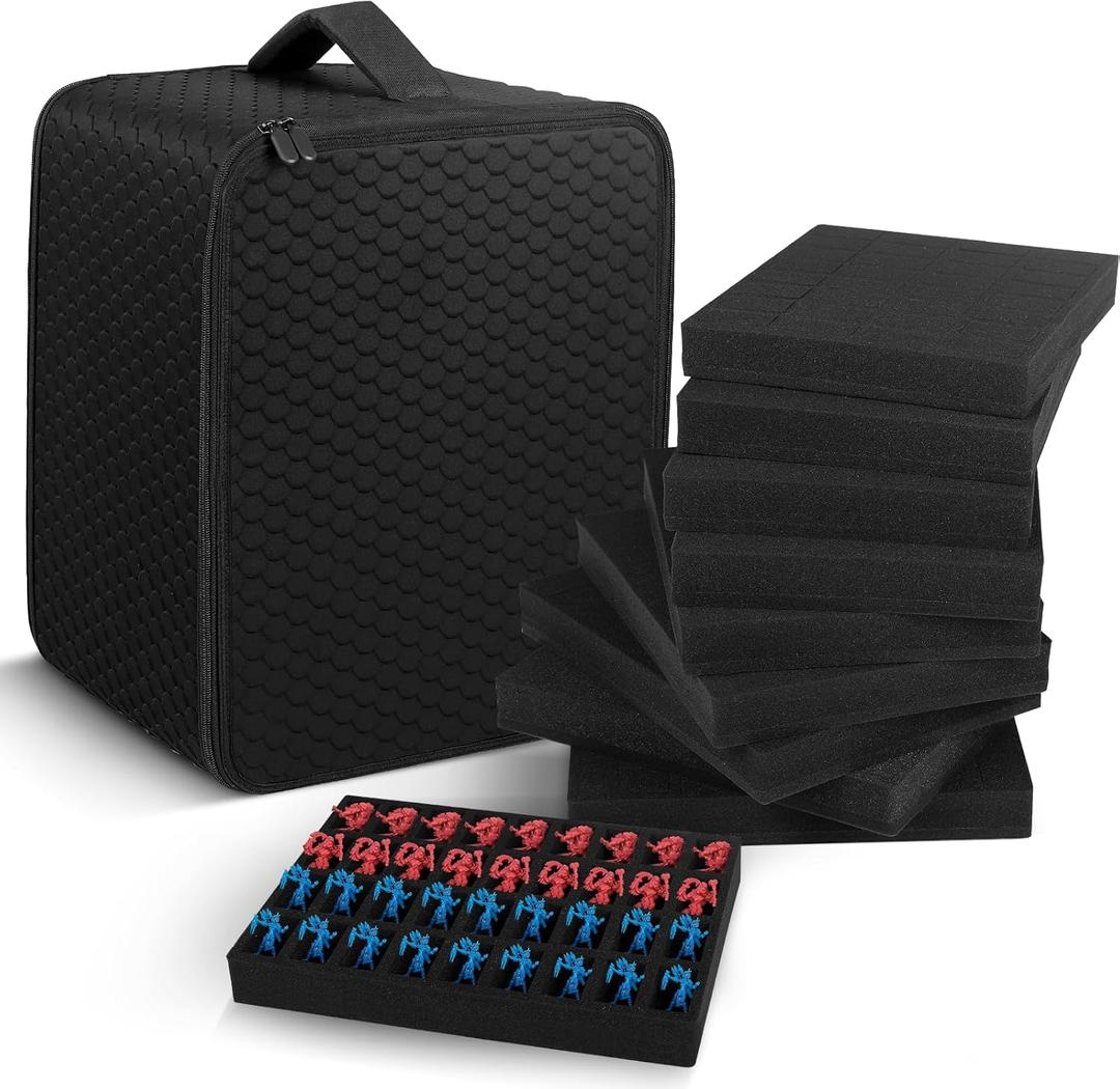 Miniature Storage Figure Case -352 Slot Figurine Minature Box Compatible with D&D,40K and More(Case Only) (Black)